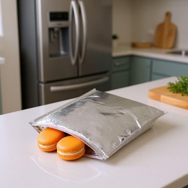 Aluminum Foil Bags, Reusable Insulated Zip Lock Bag, Food Storage Pouch for Insulation and Refrigeration(35 * 40cm)