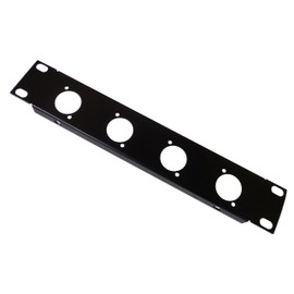 AllMetalParts 1U 10.5 Inch Half Rack 4 XLR D Hole Folded Panel