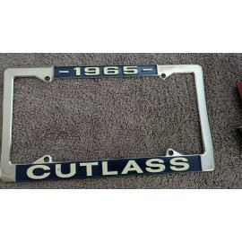 Unbranded New Blem Chrome "1965 CUTLASS" License Plate Frame Coupe Convertible Wagon 442
