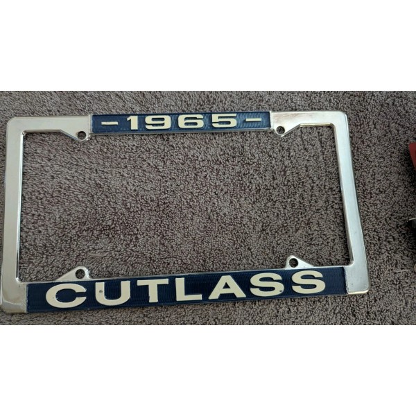 Unbranded New Blem Chrome "1965 CUTLASS" License Plate Frame Coupe