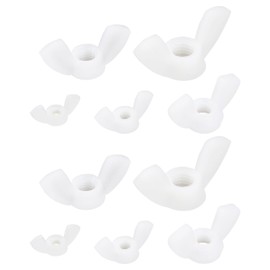 YINETTECH 50Pcs Wing Nut Nylon Butterfly Nut Tighten The Fasteners for Fixed Shutters Folding Chairs Quick Clamps Furniture White(M4 M5 M6 M8 M10)