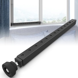 WooFog Adjustable Window Security Bars Vertical, Heavy Duty Sliding Patio Glass Door Lock Bar with Rubber Feet, 17-33 inch Window Safety Stopper for Up and Down Windows -Black 1 PCS Patented