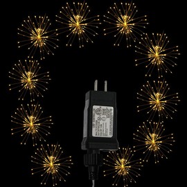 Dreamworth 10 Pcs Total 600 LED Firework Copper Wire Lights, Fairy Twinkle Lights Plug in String Lights 8 Modes Waterproof Starburst Lights for Christmas, Birthday, Bedroom, Corridor Patio, Wedding