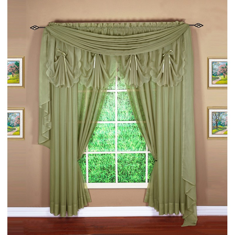 Today's Curtain Emelia Original Voile Panel 95", Dusty Leaf, 60"