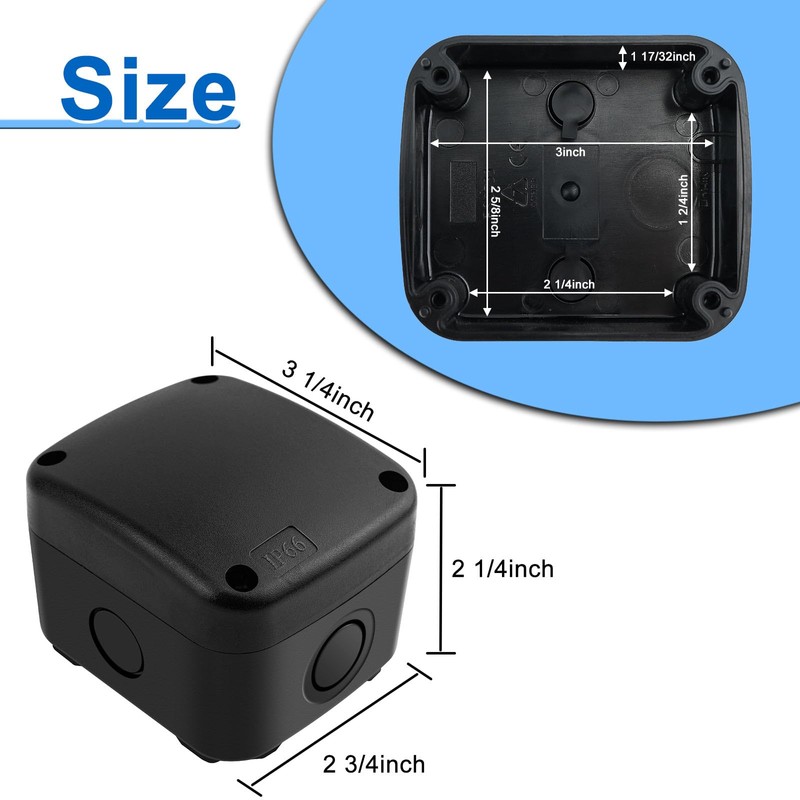 Waterproof Junction Box,Nineleaf IP66 Weatherproof Electrical Project Boxes,3.3X 2.8 x