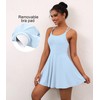 WBQ Womens Tennis Dresses with Built-in Bra & Separated Shorts