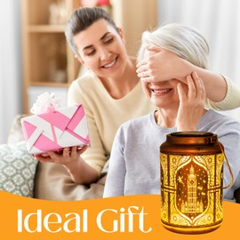 Big Ben Solar Lanterns Outdoor Garden Ornaments Gifts for Women Mum Grandma , Birthday Gifts for Women Unique, Metal Solar Lanterns Outside for Yard, Patio, Backyard, Porch