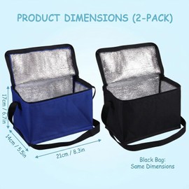 2 Pcs Small Cooler Bag, Small Cool Bags, Cooler Bag Small, Thermal Cooler Bag for Work School Travel, Office Meals and Outdoor Activities, Camping, Picnic, Beach, Bbq and Gift