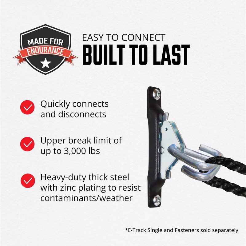 SNAP-LOC E Track Hook-Ring Adaptor, E Track Tie Downs For