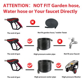 Sooprinse Pressure Washer Gun with Foam Cannon Snow Foam Lance, Short Pressure Washer Gun with Foam Cannon with 1/4 Inch Quick Connector, Power Washer Foam Blaster with Car Wash Mitt, 4000 PSI,1 Liter