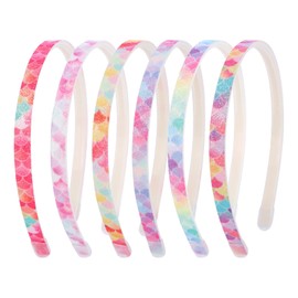 Candygirl Glitter Headband for Girls Kids Bling Hairband with with Teeth,Sparkly Headbands Rainbow Sequins Alice Band Cute Non-Slip Mermaid Print Plastic Headband for Child Glitter Hair Hoops