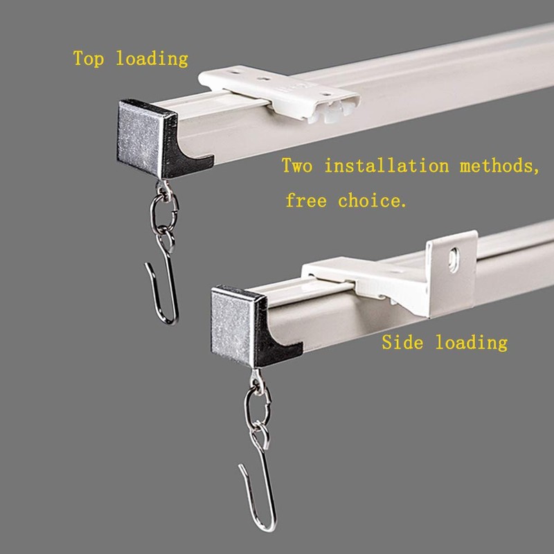 6ft-12ft Upgraded Aluminum Curtain Track, Ceiling or Wall mount, Curtain