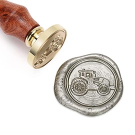 Mceal Wax Seal Stamp, Brass Seal with Wooden Handle, Tractor
