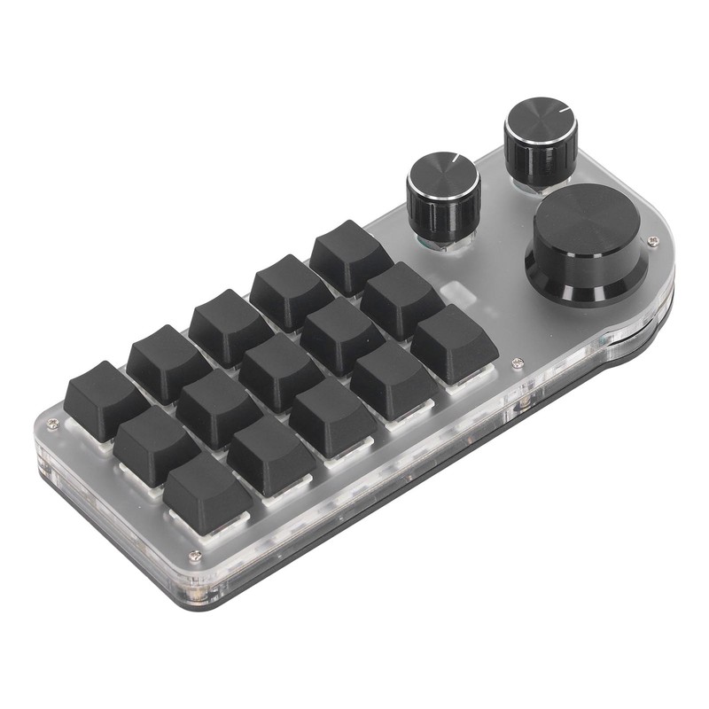 15 Keys 3 Knobs Programmable Keypad Wired USB Wireless Bluetooth