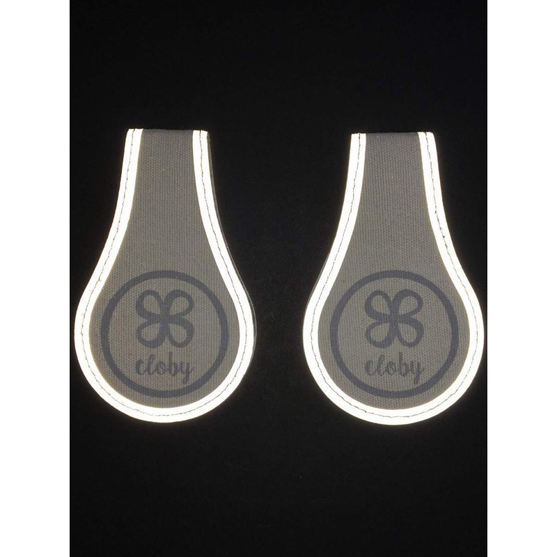 Cloby CBY-CRF1-BLA Magnetic Clips Set of 2 Reflective Canvas Black/Grey