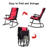 RELAX4LIFE Bistro Set 3-Piece W/ 2 Foldable Rocking Chairs and
