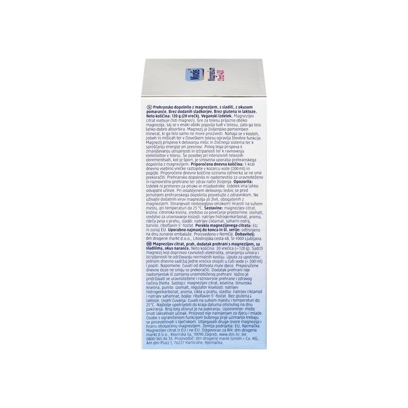 디엠 Mivolis 미볼리스 마그네슘-구연산 과립 120g DM Mivolis Magnesium-Citrate Granules