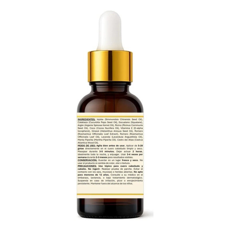 Vlasy, Romero Aceite Capilar, Estimula Cuero Cabelludo 30 Ml