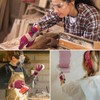 AOUCHI Leather Work Gloves for Women with Cotton Lining, Medium