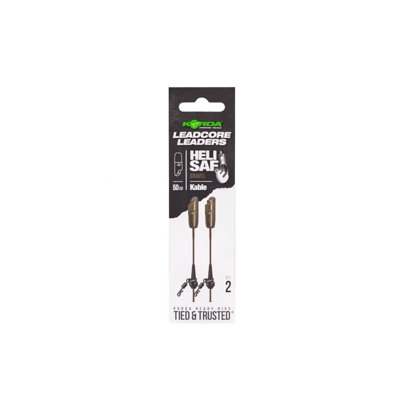 Korda Kable Leadcore Leader Heli Safe Weed 50cm, 50cm, Leadcore,