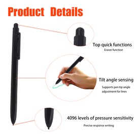 4096 Stylus Pen with Eraser for BOOX Pen 2/3 Compatible with BOOX Note Air 3C,3 B/W,BOOX Note Air 2/2 Plus for BOOX Tablet Tab Ultra C Pro for BOOX Tablet Go 10.3