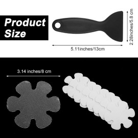 Heclia Transparent Bathtub Non-Slip Stickers Anti Slip Shower Stickers Safety Shower Treads Self Adhesive Appliques, Clear Tub Grips Non-Slip, Water Resistant, Floor Sticker, 36 Mats +1 Black Scraper
