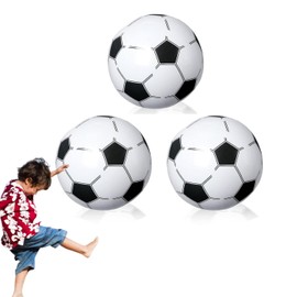 Norhogo Inflatable Water Ball, Water Toy, 30 cm Robust Inflatable Ball, Footballs for Children, Pool, Football, Water Ball for Summer, Beach, Swimming, Pool, Sports, Game, Party Supplies (Black-3)