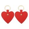 PATIKIL Heart Leather Keychain, 2 Pack Cute Leather Keychain with