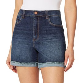 Angels Forever Young Forever High-Rise Cuffed Jean Shorts, Super Soft Denim, 4" Inseam, Everest, 16