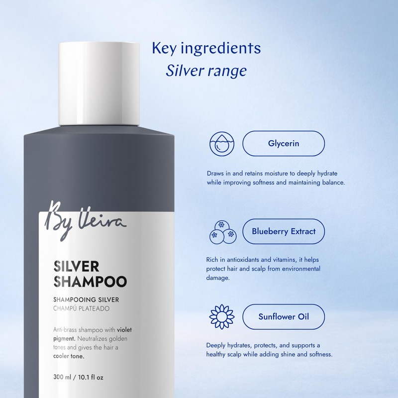 By Veira Silver Shampoo 300ml – Neutralises Brassy Tones in