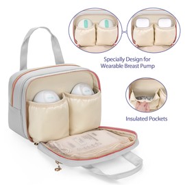 Damero Wearable Breast Pump Bag Compatible with Elvie, Willow and Momcozy Breast Pumps, Carrying Bag Case for Most Wearable Pumps, Bottles, Parts and Ice Pack, Patent Design