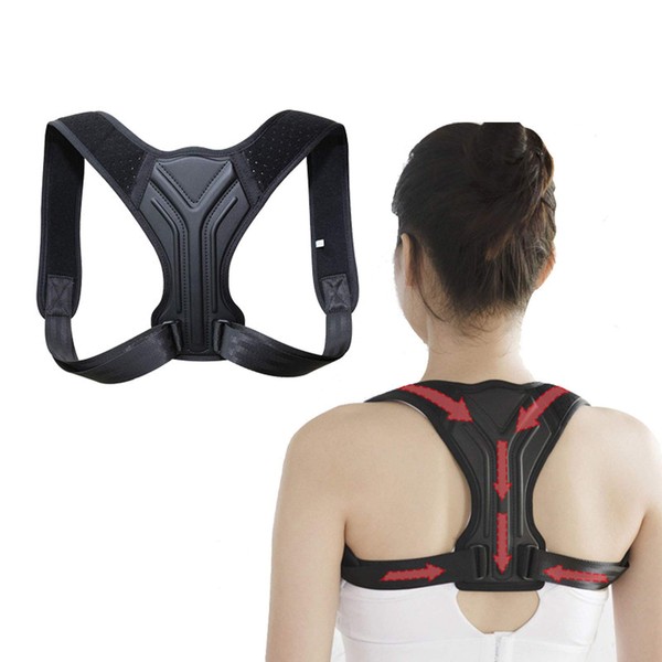Back Brace Compact Posture Corrector for Men and Women, Adjustable Upper Back Brace for Clavicle Support Neck Shoulder and Back Pain Relief Invisible Comfortable Back Straightener