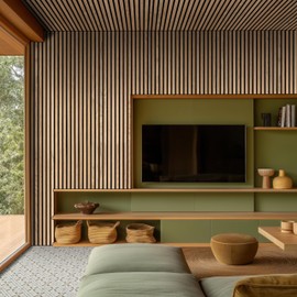 MSI Natural Prefinished Wood Slat Acoustic Panels for Wall and Ceiling - 3D Fluted Sound Absorbing Panels with Wood Finish - Noise-Cancelling, Easy Install, Eco-Friendly MDF, Sample