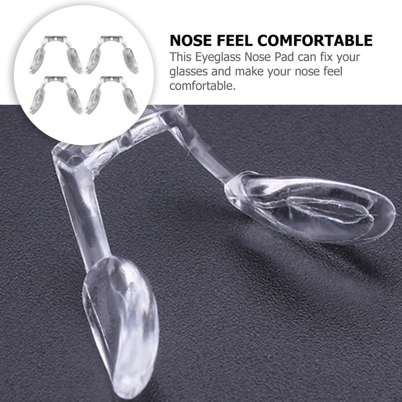 FOMIYES 4Pcs Silicone Eyeglass Nose Pads Non-Slip U Shaped Accessories