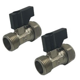 NPH 15mm x 1/2" Male Flat-Faced Straight ISO Valve with Handle pk 2