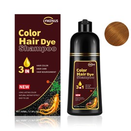 Lymznus Instant Herbal Blonde Brown Hair Dye Shampoo 3 in 1, Colors in Minutes, Brown Hair Color Shampoo for Men and Women, 500ml