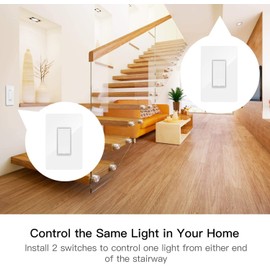 TREATLIFE 3 Way Smart Switch 4 Pack, 2.4GHz WiFi Smart Light Switch 3 Way Light Switch Works with Alexa, Google Home and SmartThings, Remote Control, FCC, Schedule, Neutral Wire Required