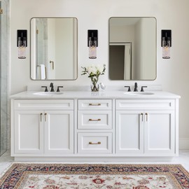 ANDY STAR Wall Mirror for Bathroom with Stainless Steel Metal Frame, 22"x30" Rectangle Rounded Corner Frame, Matte Black Finish