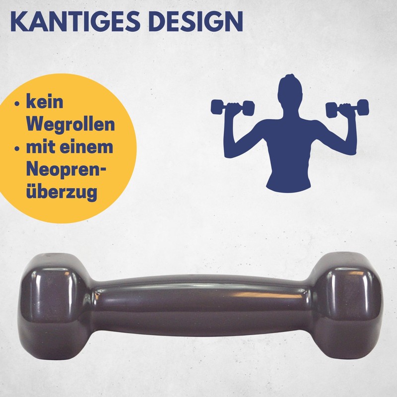 Best Sporting Vinyl Dumbbell 0.5 1.0 or 1.5 kg, Anthracite
