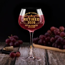ZCLOMOLC 2026 Retirement Gifts for Women men,Funny Retirement Decorations，Retired Wine Glass For Women men 16 Oz, Farewell Card for Retired Woman.