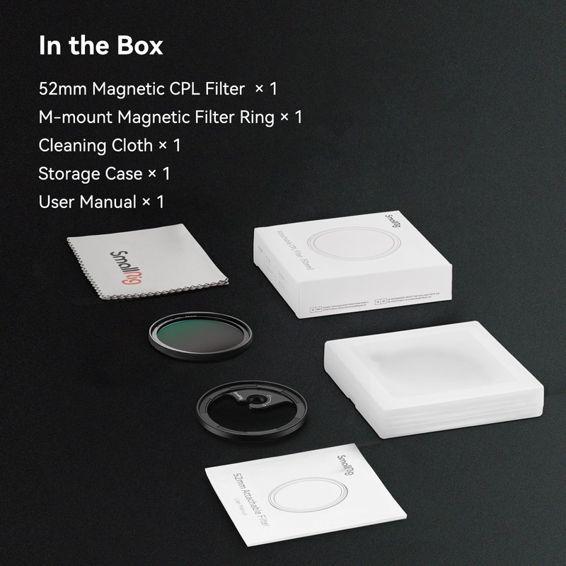 SMALLRIG 52mm Magnetic Circular Polarizers Filter Kit (Magnetic Polarizing Filter