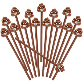 Dunzoom 24 Pcs Poop Pencil with Eraser Topper Funny Gifts for Kid Party Favor Novelty Pencil for Coworkers Office School Christmas Presents