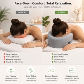 Face Down Massage Pillow for Spa Comfort – Prone Sleeping Cushion with Hollow Center and Chest Support