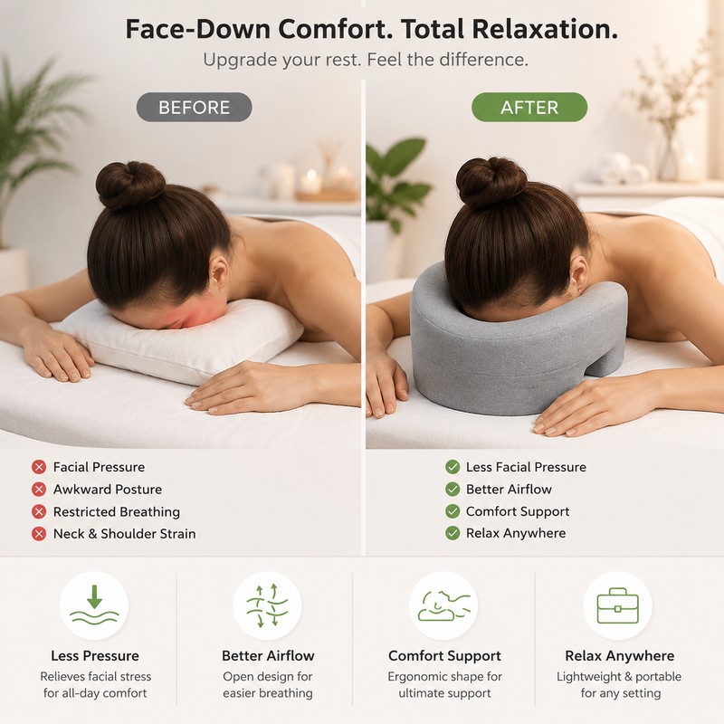 Face Down Massage Pillow for Spa Comfort – Prone Sleeping