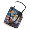 Patriotic Bald Eagle with Fireworks & American Flag Art Tote