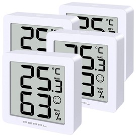 PEARL Indoor Climate Thermometer: Set of 4 Digital Thermal & Hygrometer, Comfort & Min/Max Display (Hygro-Thermometer Digital, Hydrometer)