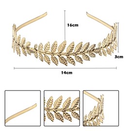Miaija 3Pieces Greek Costume Accessory Set Fashion Gold Leaf Headband and Snake Spiral Vintage Bracelet for Show Party Supplies Dancing Party