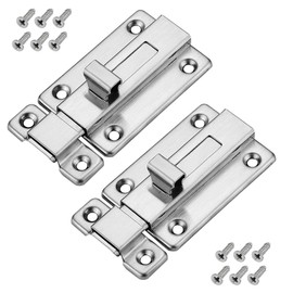 Dokpav 2 Pcs Door Locks, 3 Inch Stainless Steel Door Bolts Slide Door Bolts for All Internal Doors, Bedroom Bathroom