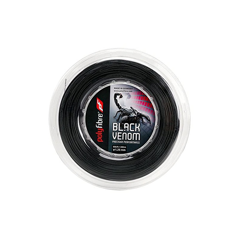 Polyfibre Black Venom String Reel - Black, 1.25 Mm/200 M