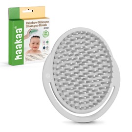 haakaa Baby cradle cap brush - Soft cradle cap comb| Hair Scalp Massager, Soft Bristles for Newborns & Toddlers-Slate Grey